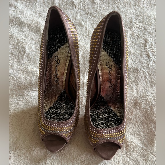 Society86 Multicolored Gemstone Peep-Toe High Heels - Picture 2 of 7